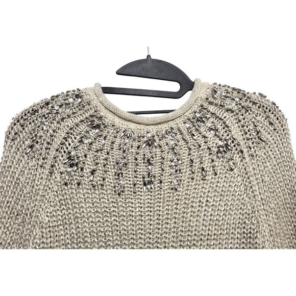 Polo Ralph Lauren Ecru Lurex Beaded Roll Neck Sweater - Picture 8 of 15